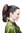Hairpiece Ponytail with Claw Clamp/Clip full & voluminous but straight + curving ends brown mix