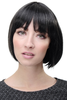 WIG ME UP ® - Lady Quality Wig short Page Bob fringe bangs dark brown with grey strands 703-281