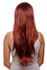Hairpiece Halfwig 7 Microclip Clip In Extension long straight slight wave wavy mahogany red mix