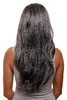 Hairpiece Halfwig 7 Microclip Clip In Extension long straight slight wave wavy dark grey black