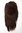 Hairpiece half wig clip-in hair extension 5 micro clips long straight mahogany reddish brown 20"