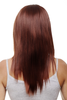 Hairpiece half wig clip-in hair extension 5 micro clips long straight mahogany & dark copper red