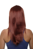 Hairpiece half wig clip-in hair extension 5 micro clips long straight coppery red brown rustbrown