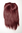 Hairpiece half wig clip-in hair extension 5 micro clips long straight aubergine burgundy red 20"