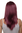 Hairpiece half wig clip-in hair extension 5 micro clips long straight aubergine burgundy red 20"