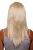 Hairpiece half wig clip-in hair extension 5 micro clips long straight light gold blond 20"
