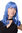 Lady Quality Wig Cosplay blue long bangs fringe straight curling ends Popstar Alien Emo 18" inch