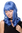 Lady Quality Wig Cosplay blue long bangs fringe straight curling ends Popstar Alien Emo 18" inch