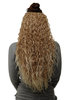 Hairpiece half wig Clip-In Extension long stringy crimpy curls shiny oily wet-look blond bright