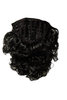 Hairpiece Halfwig 7 Microclip Clip-In Extension curly curls long full & thick long black