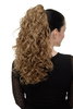 Hairpiece Ponytail with 2 combs/clips & elastic draw string long full curls voluminous honey blond