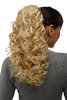 Hairpiece Ponytail with 2 combs/clips & elastic draw string long full curls voluminous golden blond