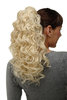 Hairpiece Ponytail with 2 combs/clips & elastic draw string long full curls voluminous platinum