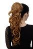 Hairpiece micro clamp, combs, elastic draw string curly curls voluminous long strawberry blond 23"