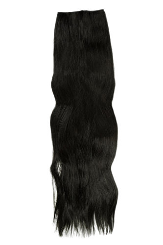 Hairpiece Halfwig (half wig) 4 Microclip Clip-In Extension extremely long straight medium black 31"