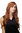 Stunning Lady Quality Wig very long wavy long fringe (for side parting) copper brown 27,5 inch