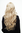 Stunning Lady Quality Wig very long wavy long fringe (for side parting) bright blond 27,5 inch