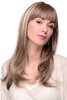 Lady Quality Wig mdium length long straight sexy fringe mixed brown blonde strands streaks