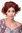 Lady Quality Wig short voluminously teased quiff wavy dark brown streaked copper red highlights
