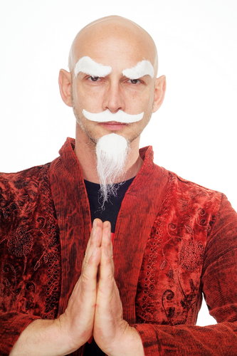 white pointed beard carnival Halloween fake beard old grandfather Kung Fu master MM-33