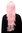 Lady Quality Wig medium length long bangs worn as side parting straight layered bright pink