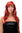 Lady Quality Wig wavy curly & slightly straggly ends wet-look fringe (for side parting) mixed red