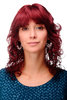 Incredibly Cute Lady Quality Wig Romantic Curls fringe parted shoulder length aubergine pomegranate