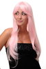 Lady Quality Wig Cosplay very long long bangs fringe can part to side straight bright pink