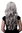 Lady Quality Wig very long beautiful curling ends straight top fringe bangs silvery grey
