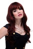 Lady Quality Wig very long beautiful curling ends straight top fringe bangs red brown rust brown