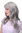 Lady Quality Cosplay Wig very long beautiful curling ends fringe bangs silver silvery grey