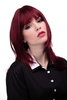 Glatte Frauen-Perücke Schulterlang Rot Granatrot 3003-39
