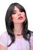 Lady Quality Wig long straight slight wave fringe bangs (can part to side or in middle) dark grey