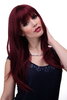 3280-350 Lady Quality Wig long straight sexy long fringe bangs aubergine red 19,5 inch
