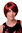 6082-135 Lady Quality Wig Cosplay short long bob page side parting (of very long fringe) dark red