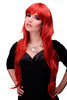 Lady Quality Wig Cosplay extremely long volume layered finge bangs (can part to side) bright red