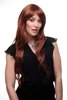Lady Quality Wig extremely long voluminously layered finge bangs (can part to side) bown & red mix