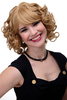 Romantic Lady Quality Wig medium length curly sides fringe bangs volume blond mix baroque Princess