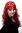 Lady Quality Wig very long curly curled slightly stringy wetlook fringe bright fiery red mix