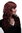 Lady Quality Wig very long curly curled slightly stringy wetlook fringe red brown / rust brown