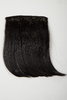 Clip-in Bangs Fringe curved parted to side HIGH QUALITY heat resistant synthetic fiber dark brown