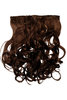 Hairpiece Halfwig (half wig) 5 Clip-In Extension heat resistant long curled curls medium brown