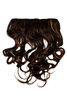 Hairpiece Half-Wig 5 Clip-In Extension heat resistant long curls mahogany brown mix streaked blond