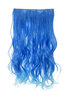 Halfwig 5 Micro Clip-In Extension long curls two extreme bright mix neon blue aquamarine 20"