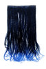 Halfwig 5 Micro Clip-In Extension long curled two extreme bright colours mix black neon blue 20"