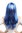 XR-003-PC3 Lady Party Wig Halloween long straight bangs streaked with silver tinsel strands blue