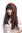 Lady Party Wig Halloween Fancy Dress long black straight with red ribbons bands bangs fringe Hippie