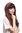 Lady Party Wig Halloween Fancy Dress long black straight with red ribbons bands bangs fringe Hippie