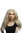 Lady Party Wig Fancy Dress bright gold blond kinked hair volume lioness lion's mane middle parting