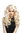 Lady Party Wig Halloween Fancy Dress long lusciously wavy and full bright blond middle parting 25"